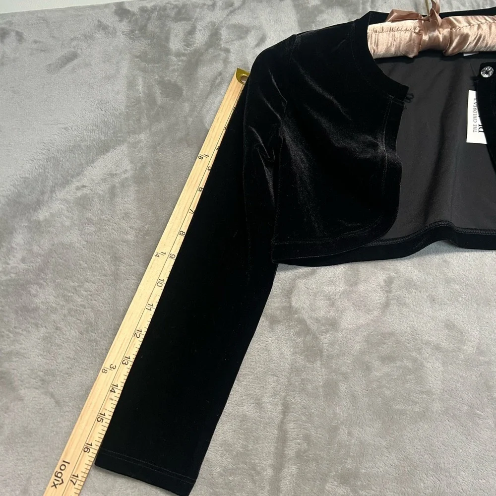 The Children’s Place Velvet Bolero Jacket Girls 7/8 Month Black